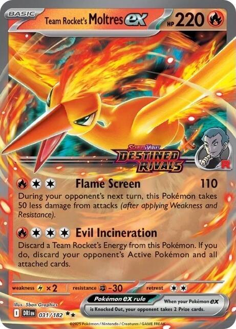 Team Rocket's Moltres ex - 031/182 - Double Rare